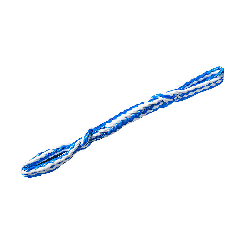 Aquaglide mooring rope, 10-pack, blue & white braided dog toy.