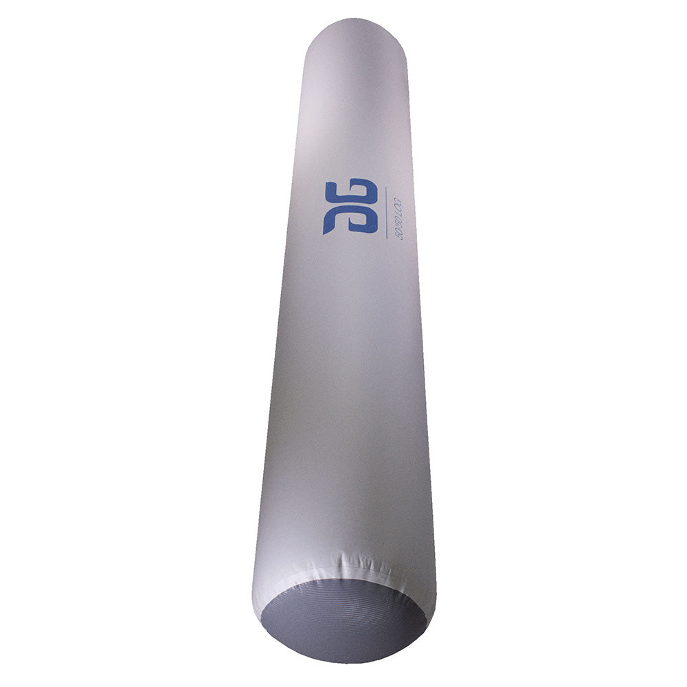 50/50 Log with a logo on elongated cylindrical waterpark product.