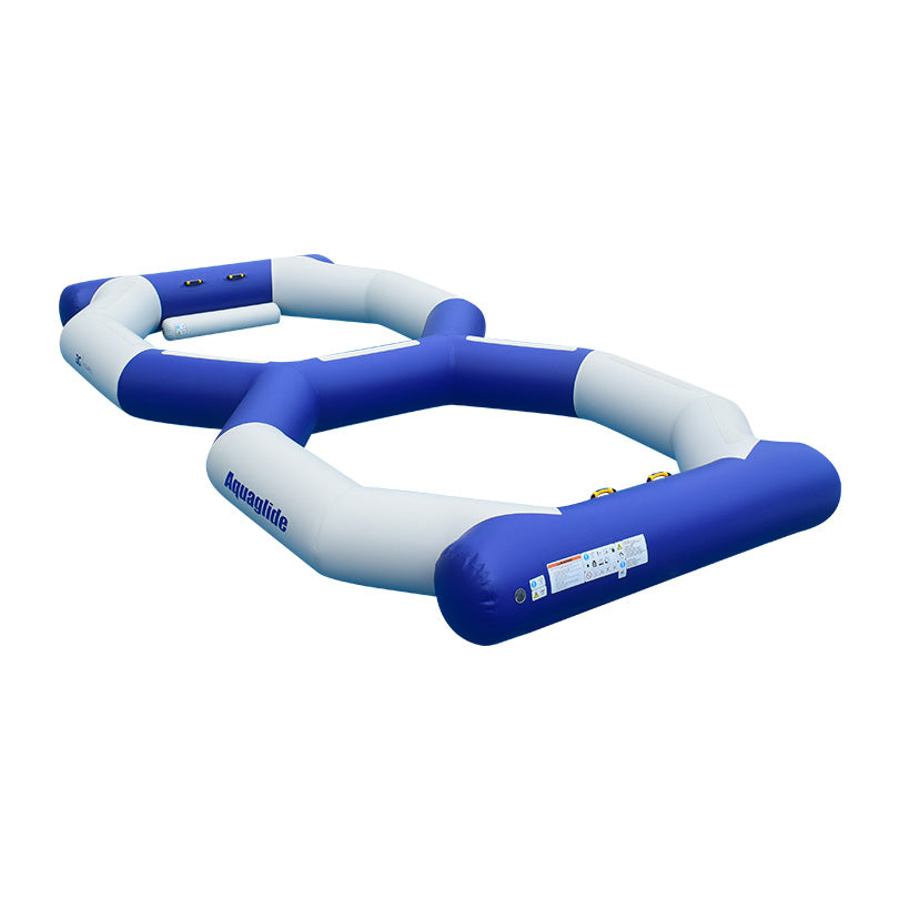 Figure 8: Hexagonal blue/white inflatable water slide, Tritex material.
