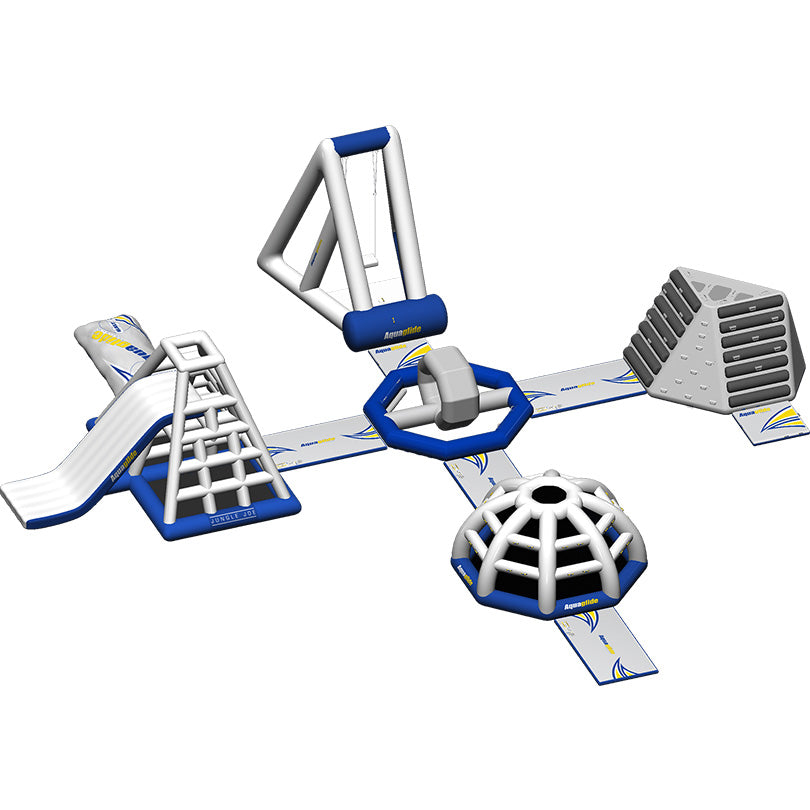 Micro XL 35 inflatable water park offers slides and climbing structures for endless fun.