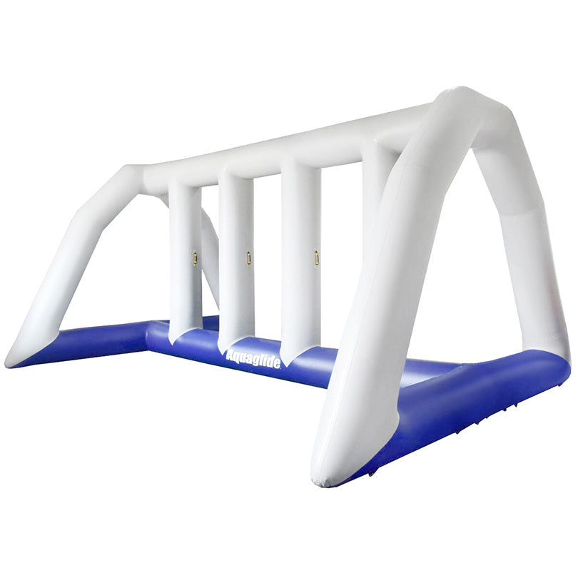 Neptune inflatable resembling a hurdle or climbing frame.