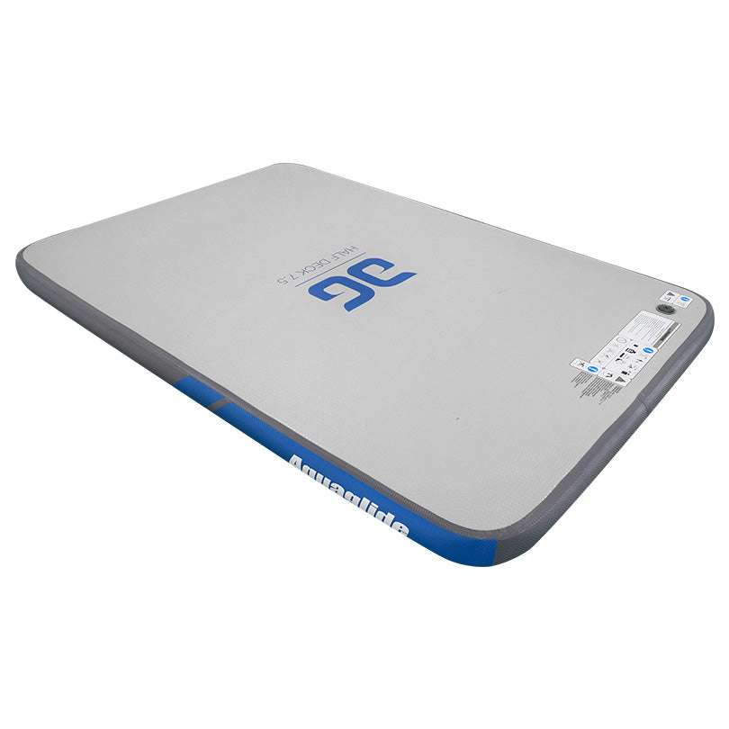 Half Deck 7.5: Inflatable platform with drop-stitch construction and blue branding.