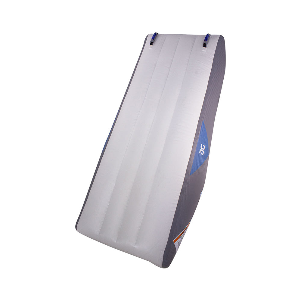 The Small Ricochet/Recoil slide, gray/white with blue, is perfect for an Aquaglide waterpark.