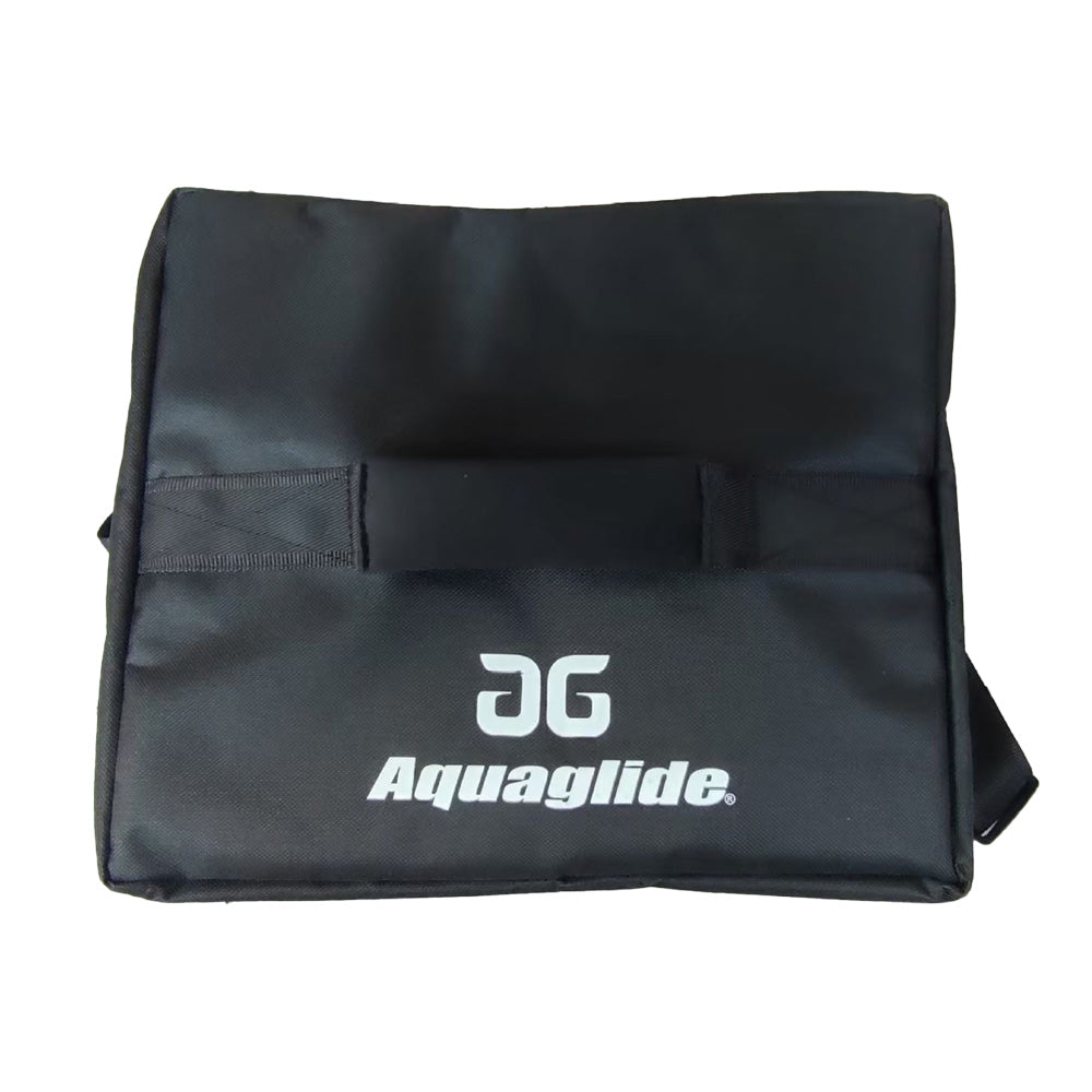 Black carrying bag with logo, handle, fits Aquapark Rechargeable Pump.