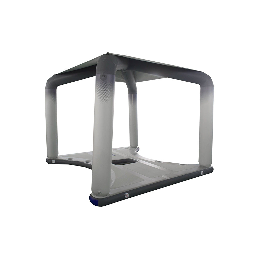 Riviera Lounge: Gray docking platform with 4 sturdy, tubular pillars.