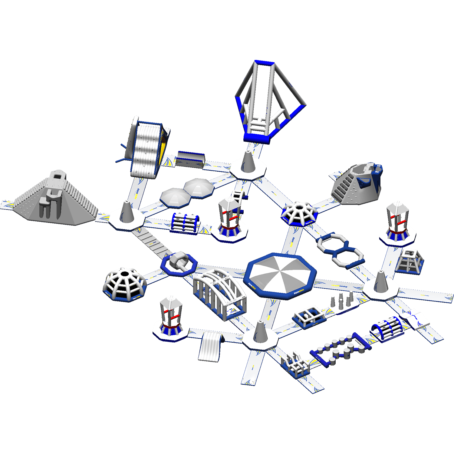 Circuit Monsoon L 175: Futuristic layout, geometric structures, and signature aquapark.