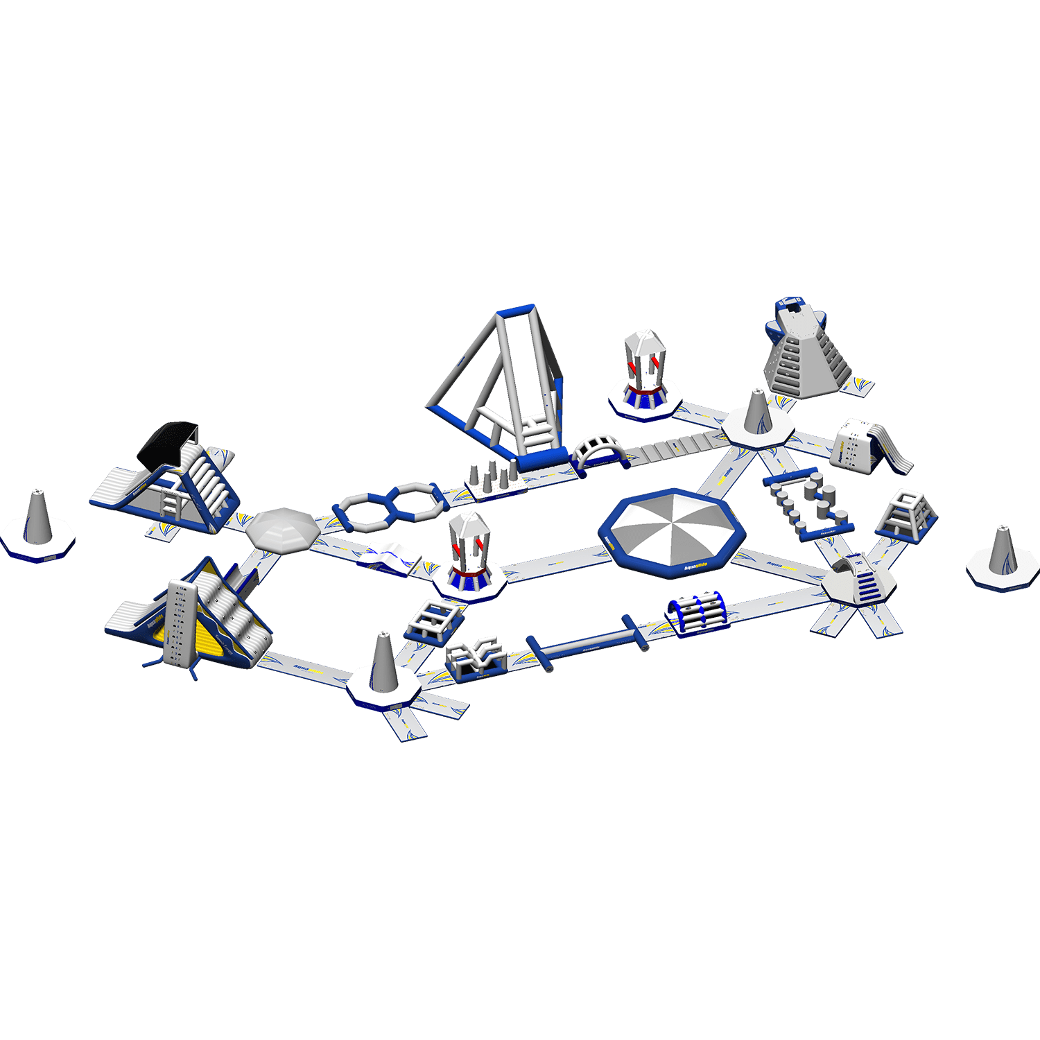 Futuristic city illustration with interconnected buildings and Circuit Monsoon M 100 roads.