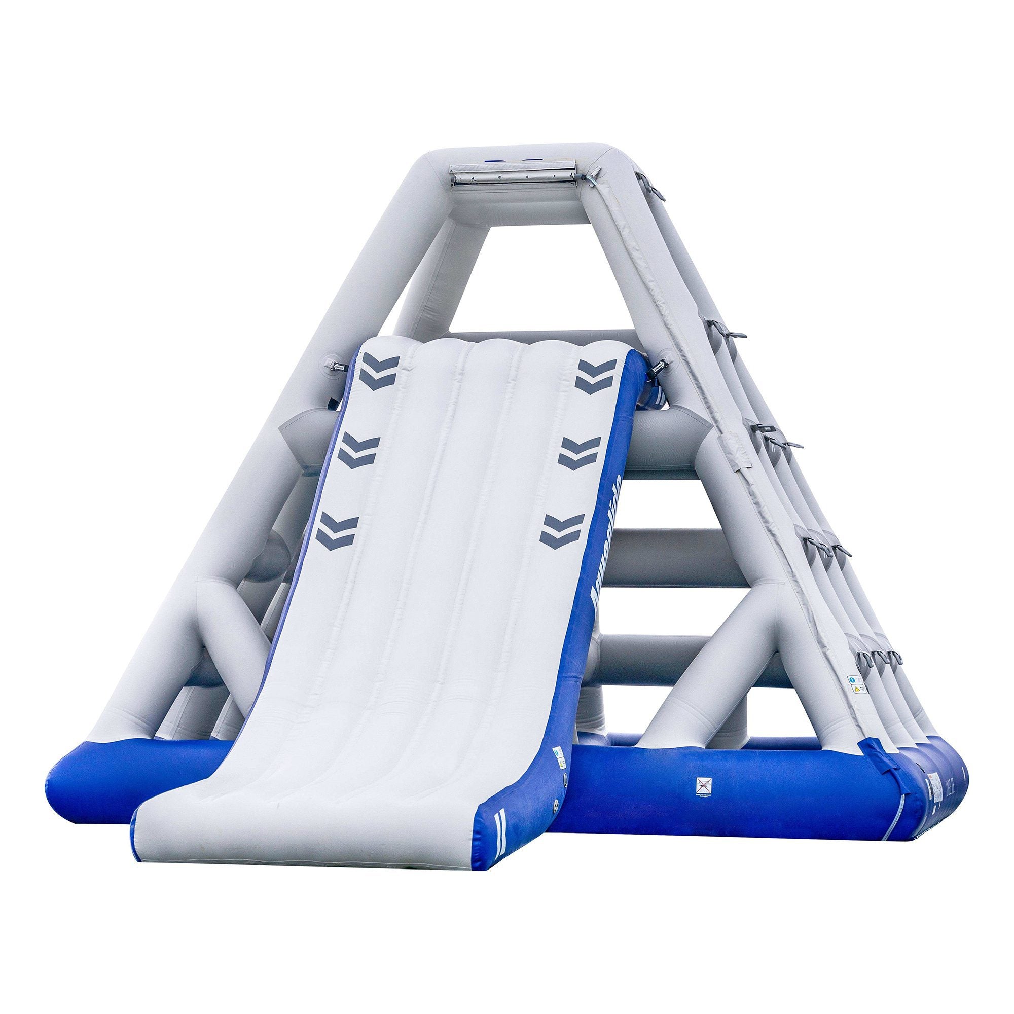 Jungle Joe 2 TR: An inflatable climbing challenge with a white and blue slide.