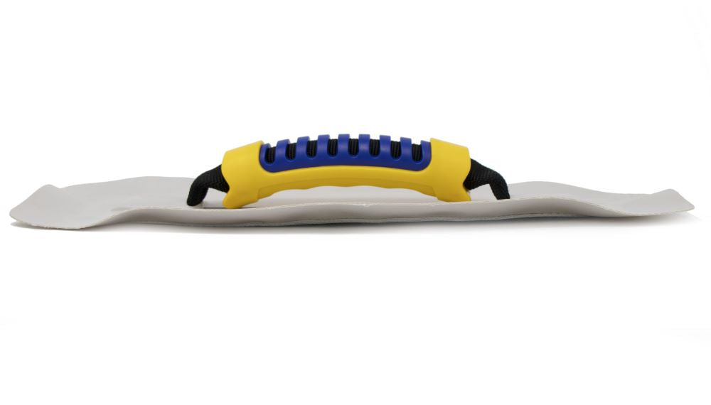 Side-on view of flexible putty knife with a white Molded Web Handle.