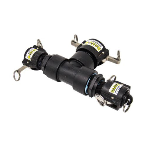 Black cylindrical mechanism with metal rings for the Monsoon System Expanded.