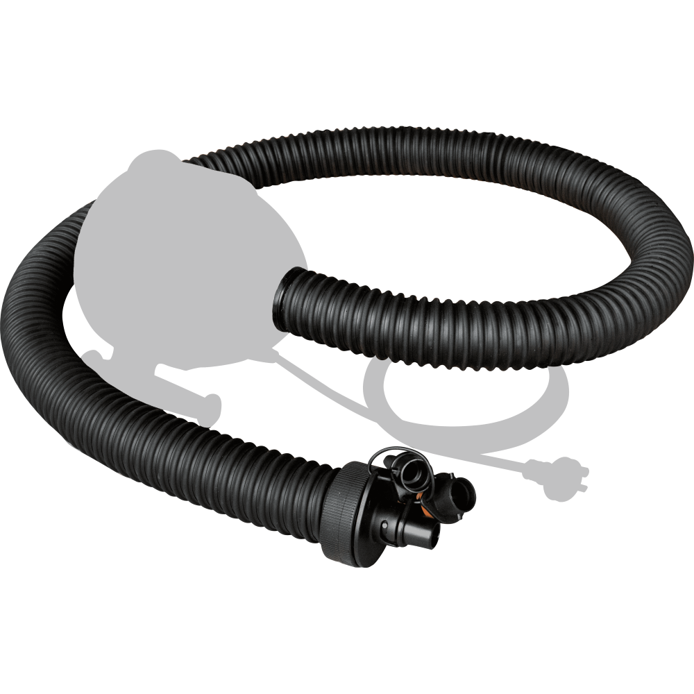 40mm Aquapark Pump Hose: Coiled black hose with Boston Valve connectors on both ends.