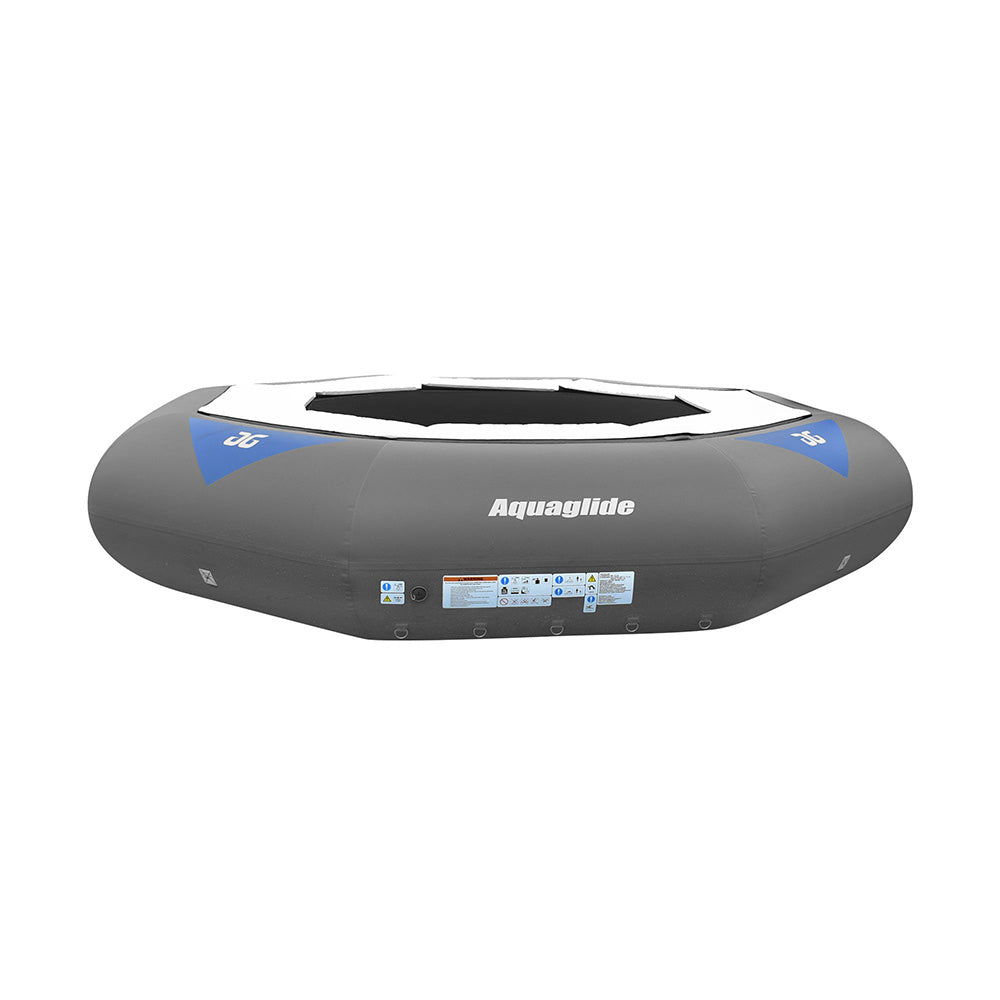 Aquaglide Recoil Tramp 14.0 blue/gray inflatable water trampoline.
