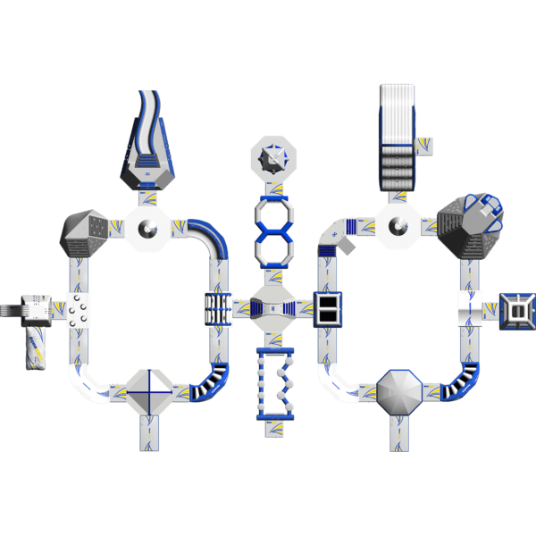 Ring Monsoon M 100: Geometric design with interconnected shapes and central structure.