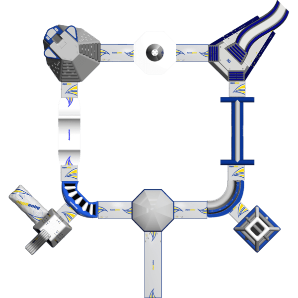 Aerial view of Ring Monsoon S 50 with sharp turns and ramps.