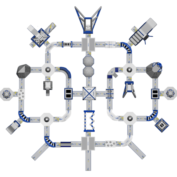 Symmetrical geometric design with blue hints captures the high-powered Ring Monsoon XL 160.