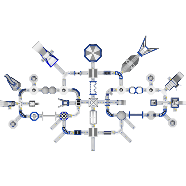 Ring Monsoon XXL 250: a symmetrical, abstract structure with interconnected patterns.