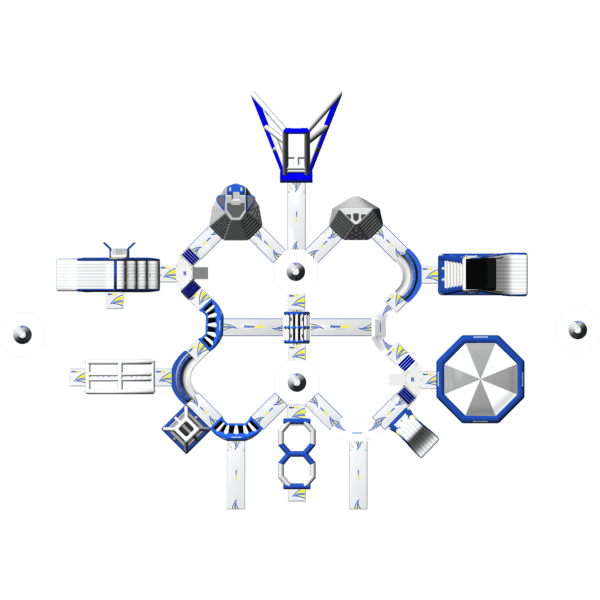 Serpentine Monsoon L 120: Symmetrical circuit with blue accents and signature features.