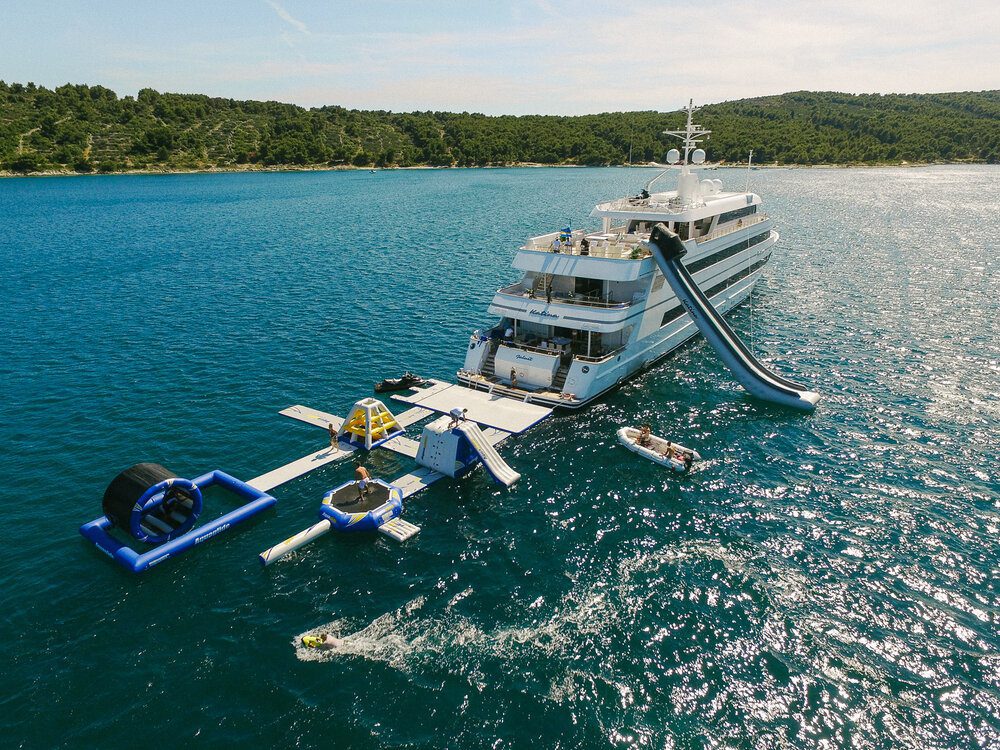 aquapark attached to yacht