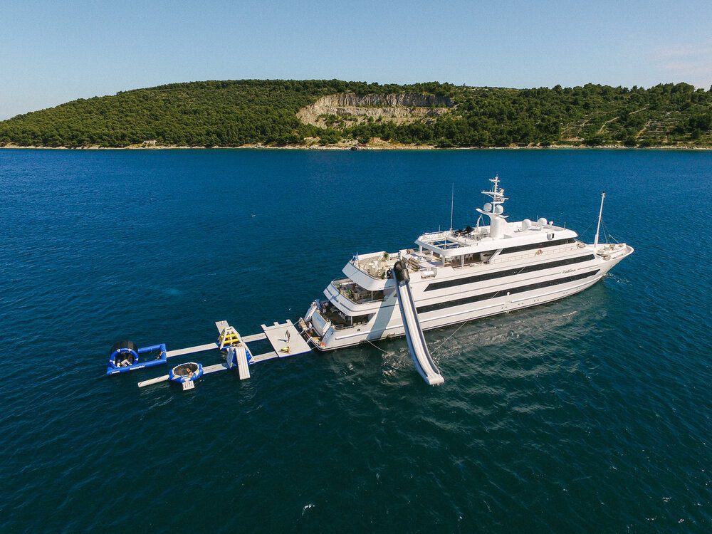 aquapark attached to yacht